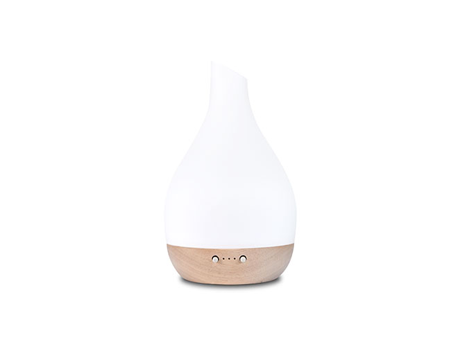 M11RG Ella-Wooden Base Art White Ultrasonic Diffuser With Light