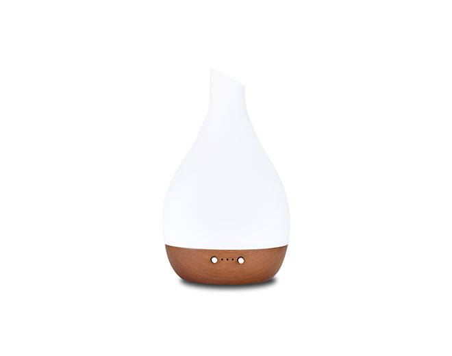 M11RZG Ella-Wooden Base Art White Ultrasonic Diffuser With Light