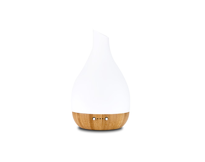 Ella-Wooden Base Art White Ultrasonic Diffuser With Light