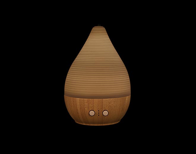 Bre-Wooden Base Mini Art Electric Ultrasonic Diffuser With Light