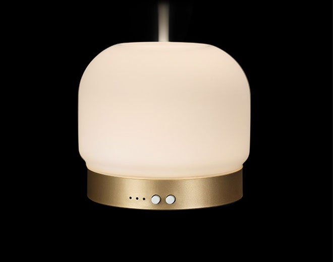 Simon-Smooth Opal Glass Cover Ultrasonic Diffuser With Warm Yellow Light