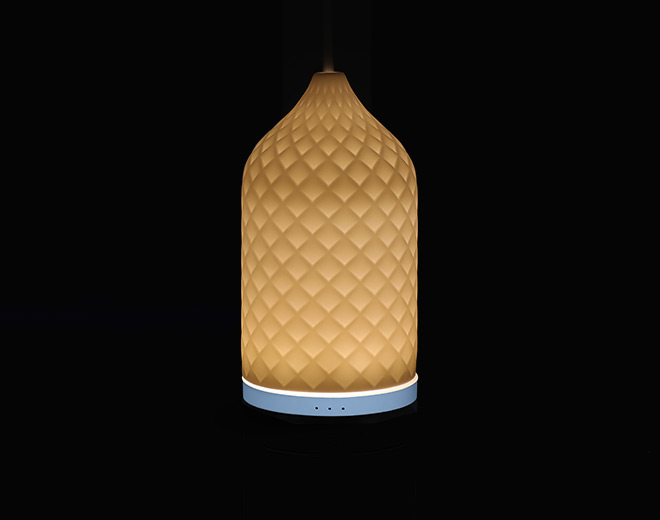 Hiro-ABS Base Ceramic Cover Aromatherapy Diffuser with Light